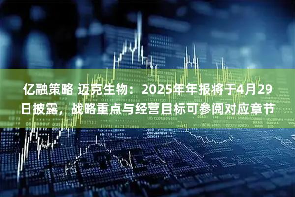 亿融策略 迈克生物：2025年年报将于4月29日披露，战略重点与经营目标可参阅对应章节